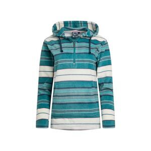 Weird Fish Womens/Ladies Lana Stripe Microfleece Quarter Zip Hoodie / Lagoon Blu